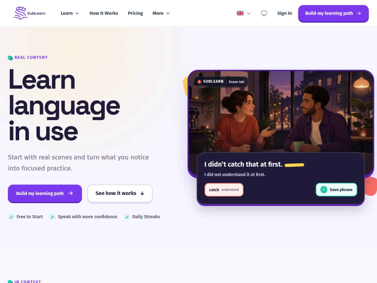 SubLearn interface — view 1
